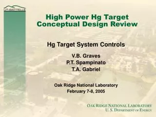 High Power Hg Target Conceptual Design Review