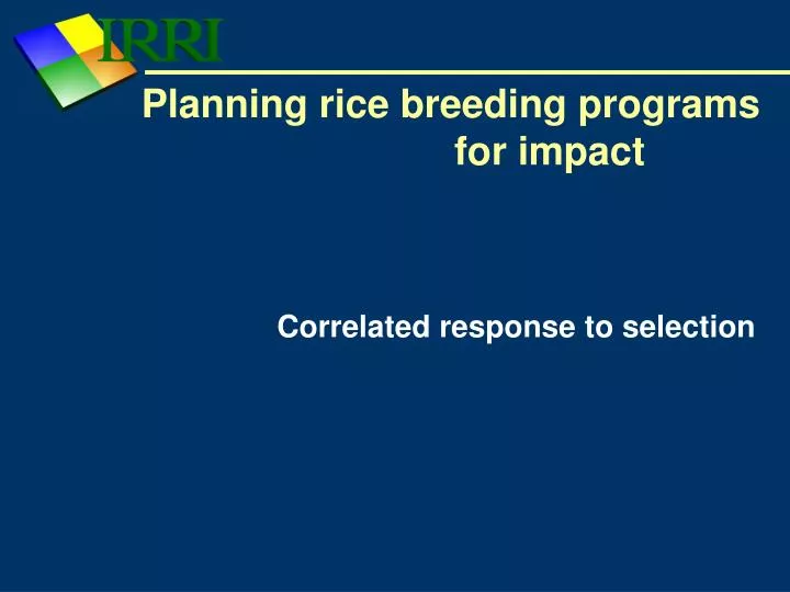 planning rice breeding programs for impact