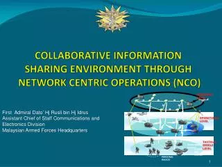 COLLABORATIVE INFORMATION SHARING ENVIRONMENT THROUGH NETWORK CENTRIC OPERATIONS (NCO)