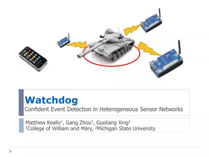 watchdog confident event detection in heterogeneous sensor networks