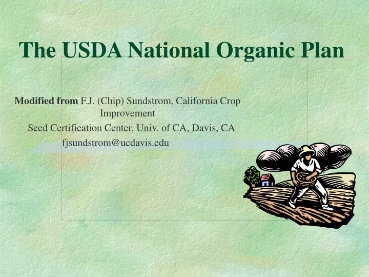 the usda national organic plan
