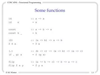 Some functions