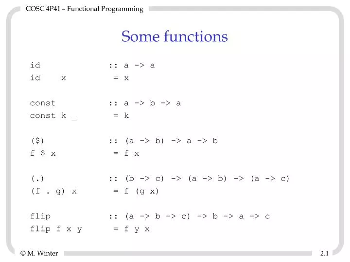 some functions