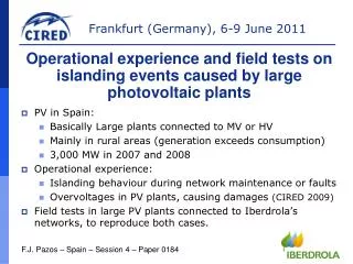 PV in Spain: Basically Large plants connected to MV or HV