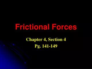 Frictional Forces