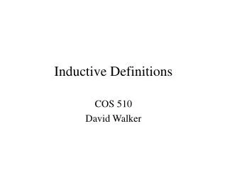 Inductive Definitions