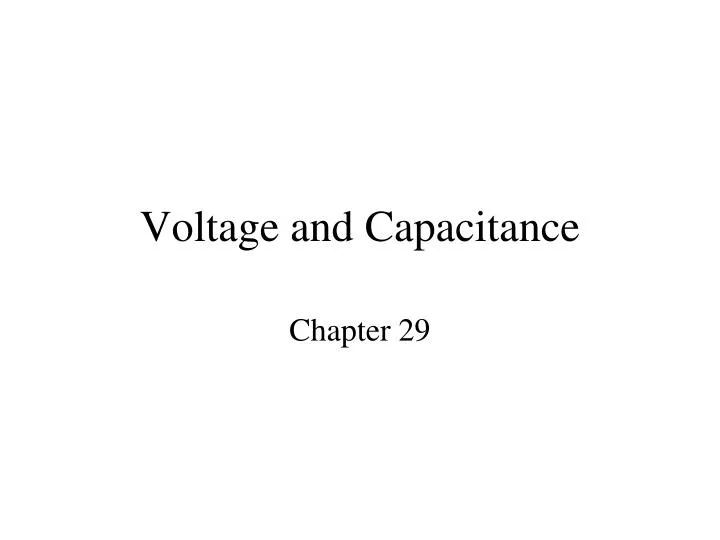 voltage and capacitance