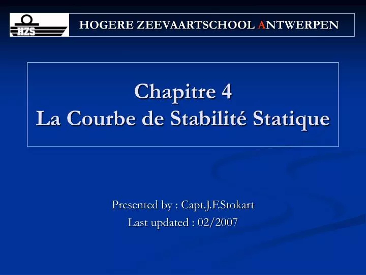 chapitre 4 la courbe de stabilit statique