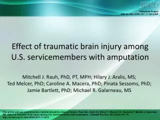 Effect of traumatic brain injury among U.S. servicemembers with amputation