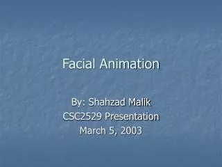 Facial Animation