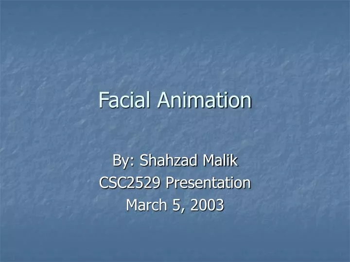 facial animation