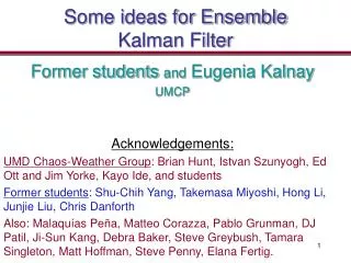 Some ideas for Ensemble Kalman Filter