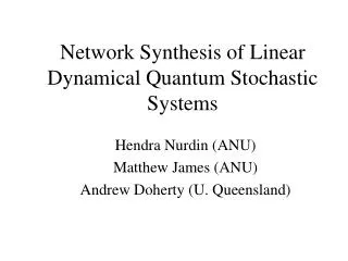 Network Synthesis of Linear Dynamical Quantum Stochastic Systems
