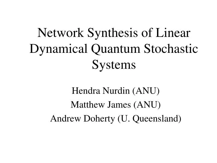 network synthesis of linear dynamical quantum stochastic systems