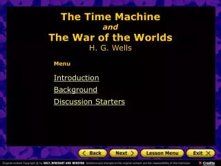 The Time Machine and The War of the Worlds H. G. Wells