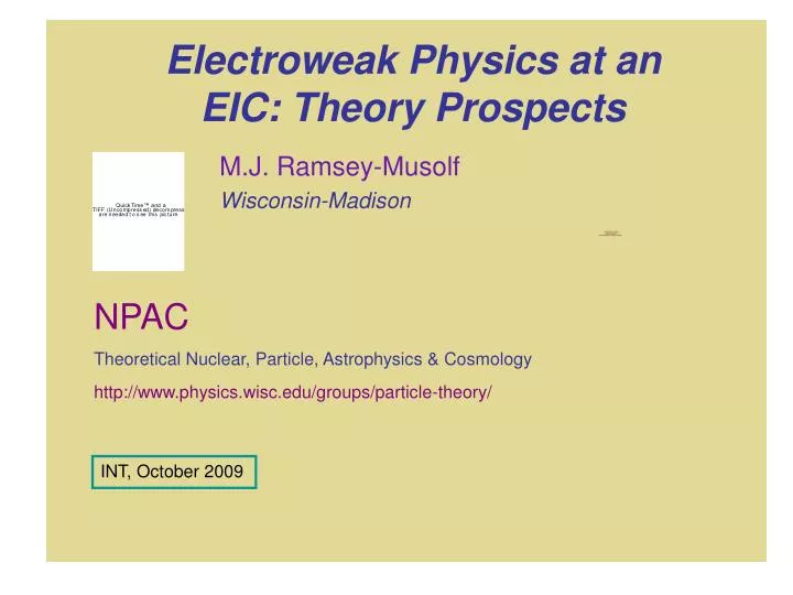 electroweak physics at an eic theory prospects