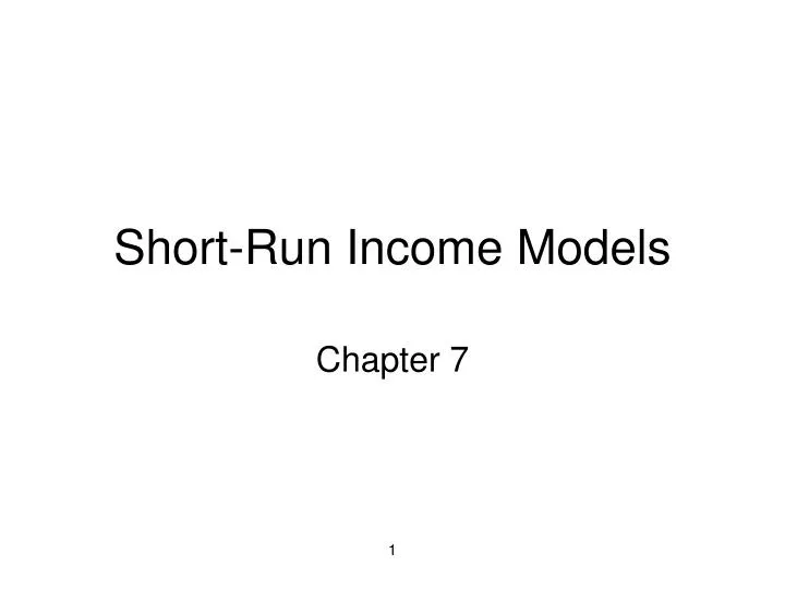 short run income models