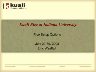Kuali Rice at Indiana University
