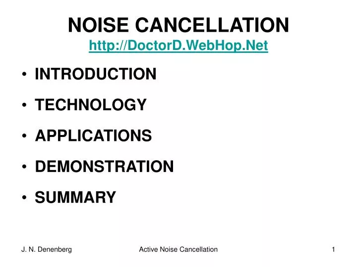 noise cancellation http doctord webhop net