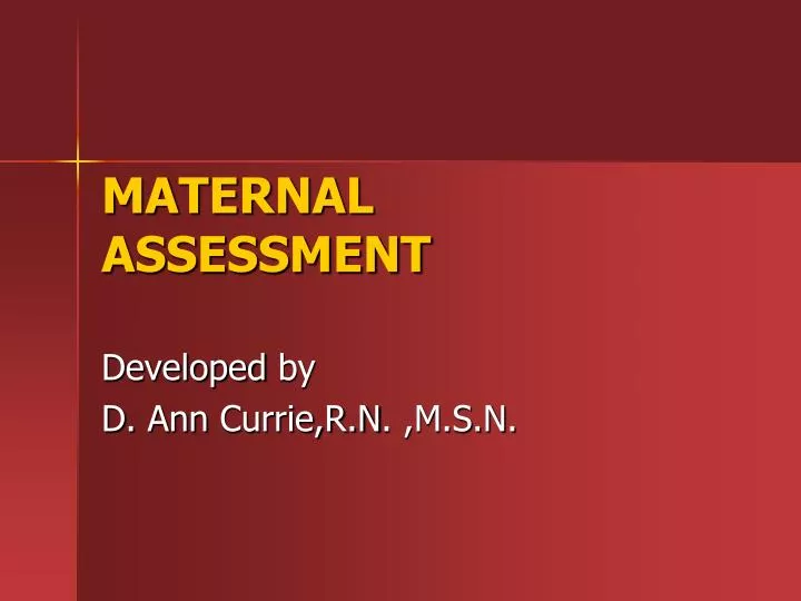 maternal assessment