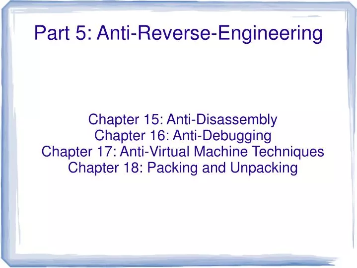 part 5 anti reverse engineering