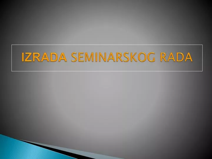 izrada seminarskog rada