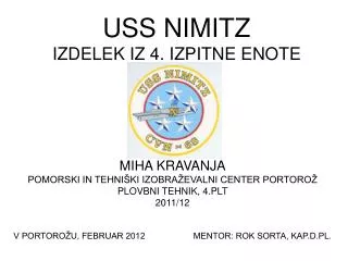 uss nimitz izdelek iz 4 izpitne enote