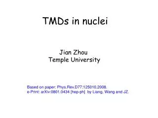 TMDs in nuclei