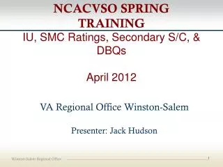IU, SMC Ratings, Secondary S/C, &amp; DBQs April 2012