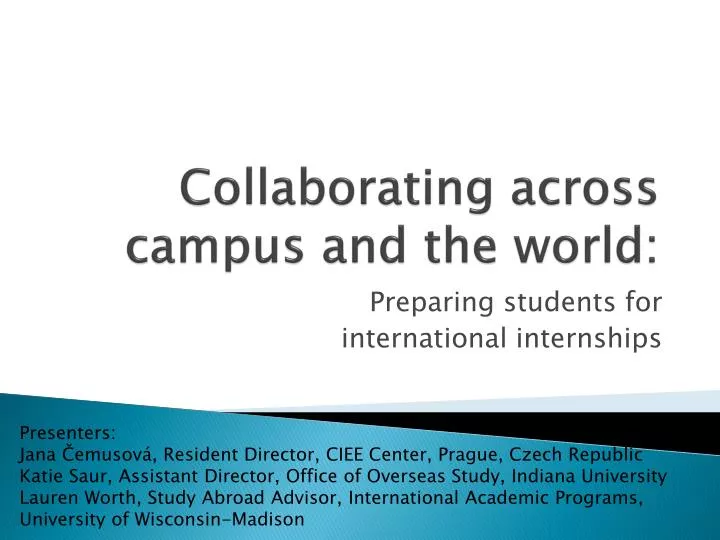 collaborating across campus and the world