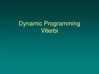 Dynamic Programming Viterbi