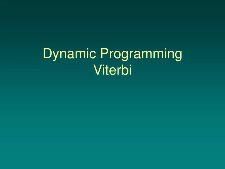 dynamic programming viterbi