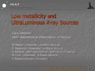 Low metallicity and UltraLuminous X-ray Sources