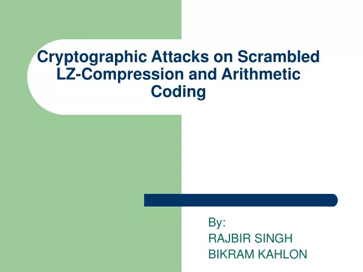 cryptographic attacks on scrambled lz compression and arithmetic coding