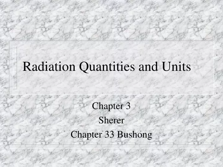 radiation quantities and units