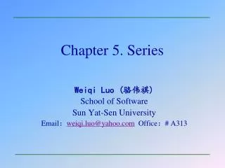 Chapter 5. Series