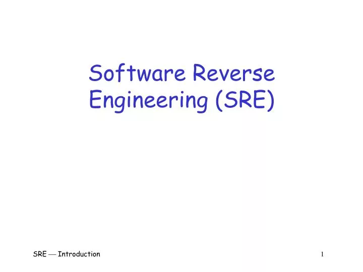 software reverse engineering sre