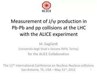 Measurement of J/ y production in Pb-Pb and pp collisions at the LHC with the ALICE experiment