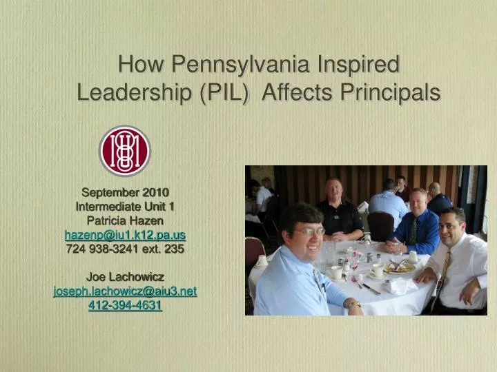 how pennsylvania inspired leadership pil affects principals