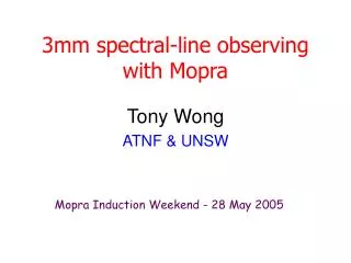 3mm spectral-line observing with Mopra