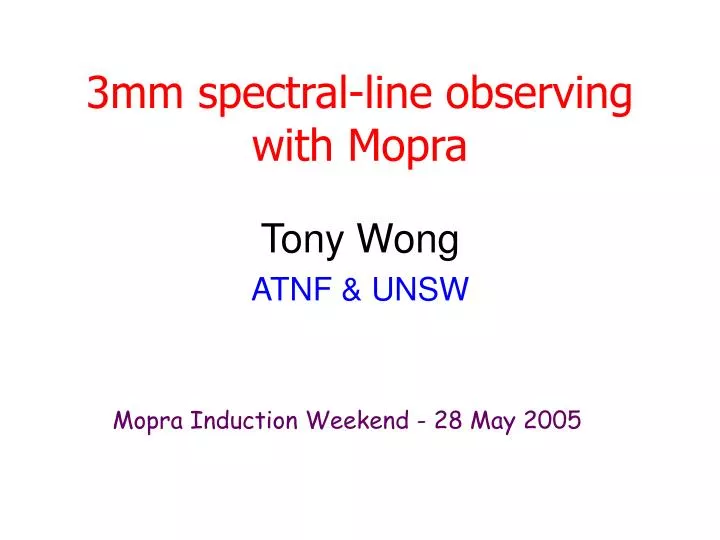 3mm spectral line observing with mopra