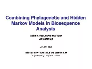 Combining Phylogenetic and Hidden Markov Models in Biosequence Analysis