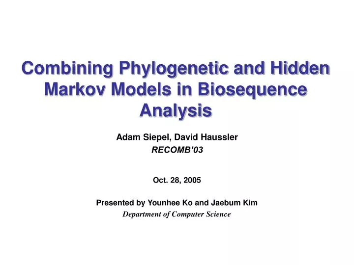 combining phylogenetic and hidden markov models in biosequence analysis