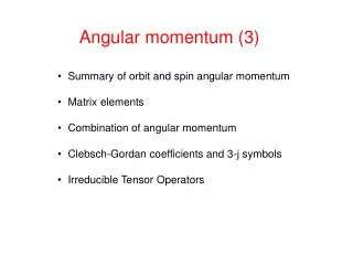 Angular momentum (3)