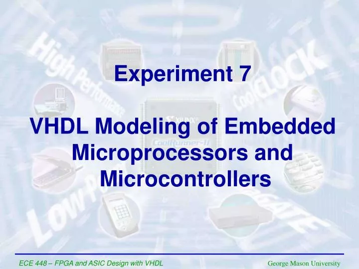 experiment 7 vhdl modeling of embedded microprocessors and microcontrollers