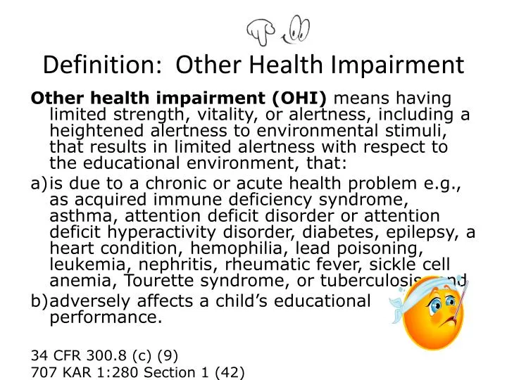 definition other health impairment