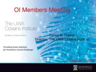 Carlos M. Duarte Director, The UWA Oceans Institute