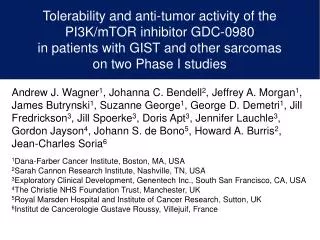 Tolerability and anti-tumor activity of the PI3K/mTOR inhibitor GDC-0980