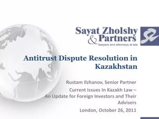 Antitrust Dispute Resolution in Kazakhstan