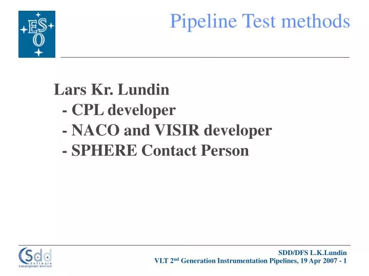 pipeline test methods